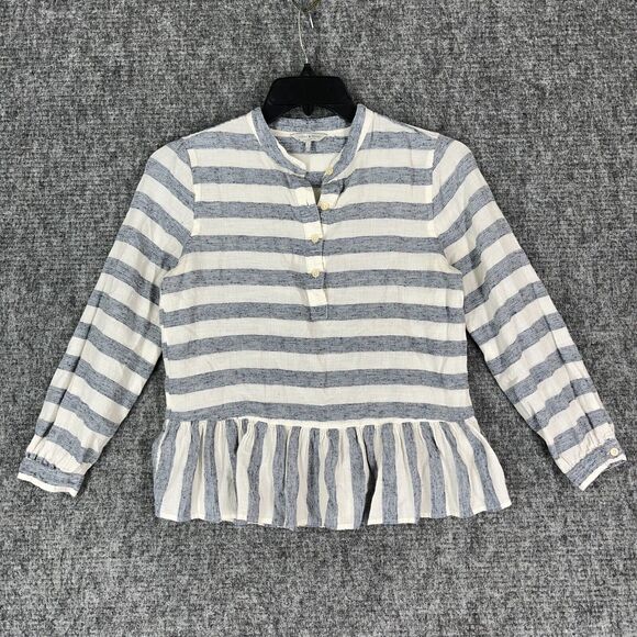 Lucky Brand‎ Shirt Womens Small Striped Buttons Casual Regular Long-Sleeve Top - Picture 1 of 12